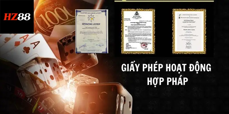 Giấy phép hoạt động mà HZ88 đang sở hữu